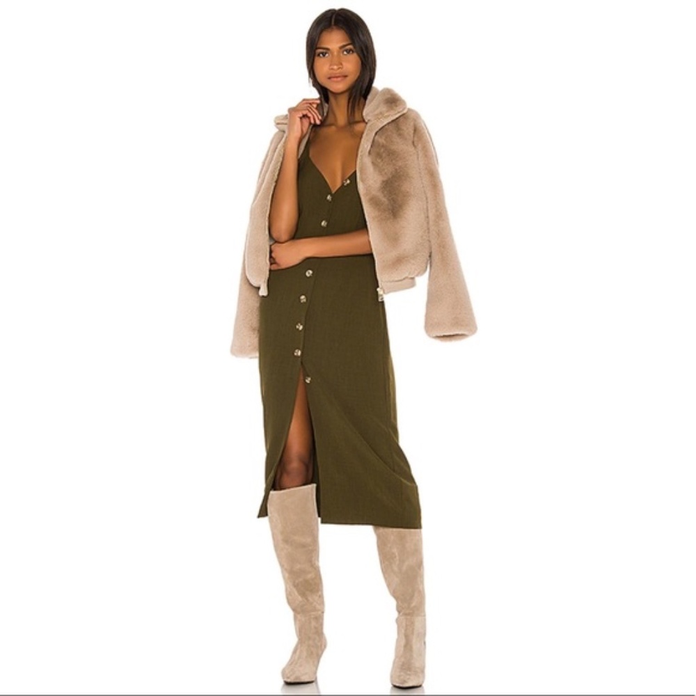 Song of Style Isla Midi Dress in Olive Green
